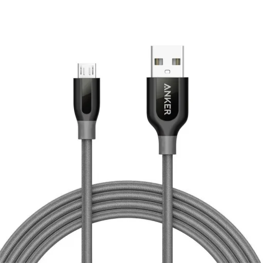 USB-A - microUSB kábel Anker PowerLine+, 18W, 2A, 1.8m, Szürke - 1
