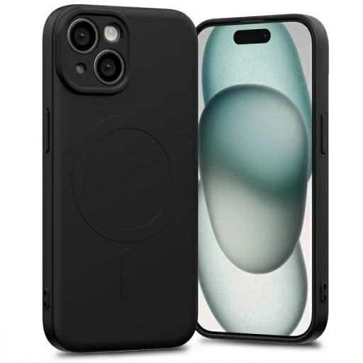 iPhone 15 Mercury MagSafe fél-szilikon fekete tok - 1