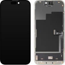 Apple iPhone 15 Pro kijelzőmodul, Soft OLED FHD 120Hz IC Mozgatható Verzió, utángyártott, fekete