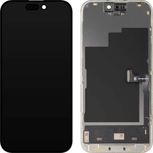 Apple iPhone 15 Pro kijelzőmodul, Soft OLED FHD 120Hz IC Mozgatható Verzió, utángyártott, fekete - 1