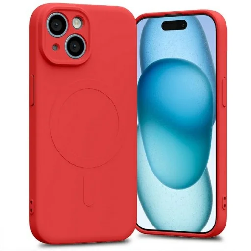 iPhone 15 Mercury MagSafe Semi-Silicone tok piros - 1