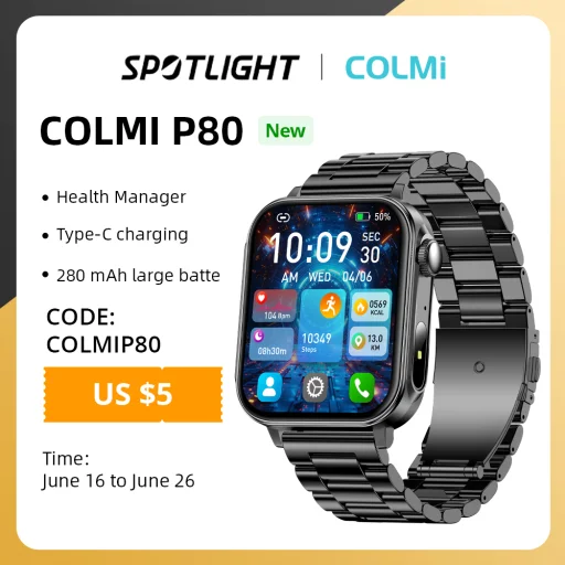 Colmi P80 Okosóra (acél ezüst) magyar nyelvvel - 8