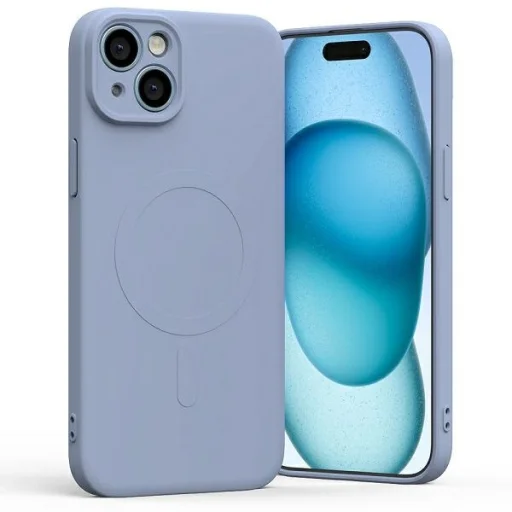 iPhone 15 Plus Mercury MagSafe Félig-szilikon levendula tok - 1