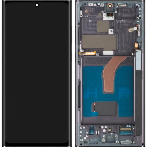 LCD kijelző modul MP Samsung Galaxy S22 Ultra 5G S908, OLED verzió, utángyártott, fekete - 1