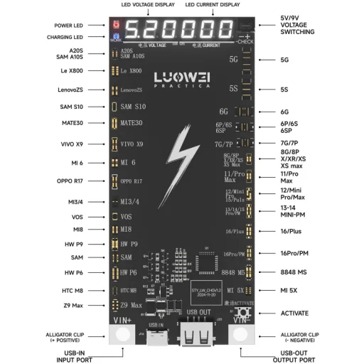 Akkumulátor Aktiváló Tábla Luowei LW-B03 Apple iPhone / Android Sorozathoz - 3
