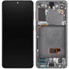 LCD kijelzőmodul Samsung Galaxy S21 5G G991, kamera nélkül, szürke