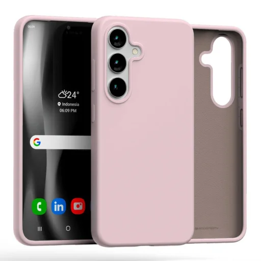 Samsung Galaxy S25 Plus Mercury Silicone tok rózsaszín homok - 1