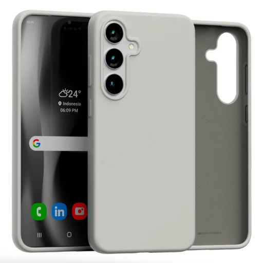 Samsung Galaxy S25+ Mercury Silicone kőszínű tok - 1