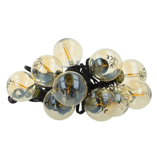 Solar Garland 5,5m +10 LED izzó filament arany E12 G40 IP44 - 1