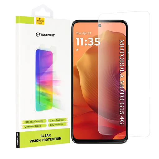 Motorola Moto G15 / G15 Power Techsuit - Clear Vision Glass - Átlátszó. üvegfólia - 1