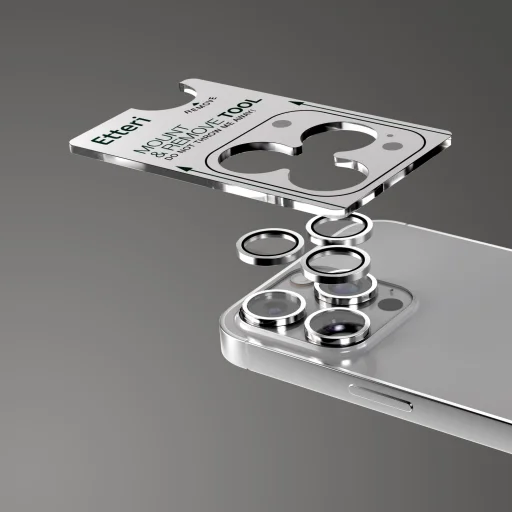 iPhone 16 Pro / 16 Pro Max kameravédő üvegfólia titán - 4