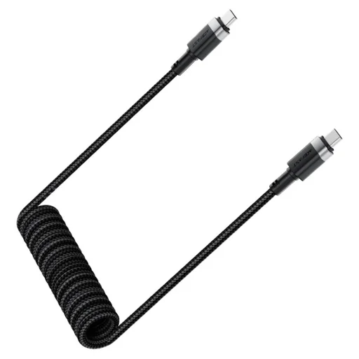  Acefast - Adatkábel (C14-03) - Gyors töltés, Type-C to Type-C, Rugós kialakítás, 60W, 3A, Hajlításálló, 1.2m - Fekete - 5