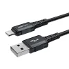  USB to Lightning 2.4A Fekete Acefast Data Cable (C4-02) - Gyors Töltés, Alumínium Ötvözet, 1.8m - 2