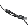  USB to Lightning 2.4A Fekete Acefast Data Cable (C4-02) - Gyors Töltés, Alumínium Ötvözet, 1.8m - 5