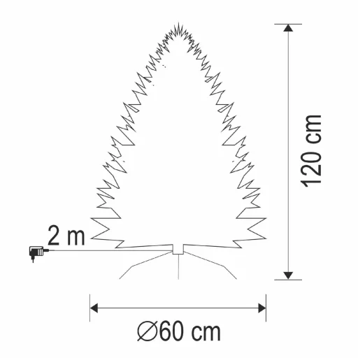 HOME KIX120LED LED-es műfenyő, 120 cm, optikai szálas, folyamatos színváltás, műanyag talp, hálózati tápellátás, beltéri kivitel - 3