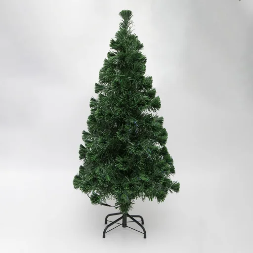 HOME KIX120LED LED-es műfenyő, 120 cm, optikai szálas, folyamatos színváltás, műanyag talp, hálózati tápellátás, beltéri kivitel - 1