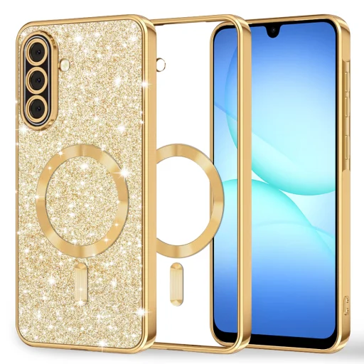Samsung Galaxy A17 5G Gold Techsuit Luxury Glitter MagSafe tok - 1