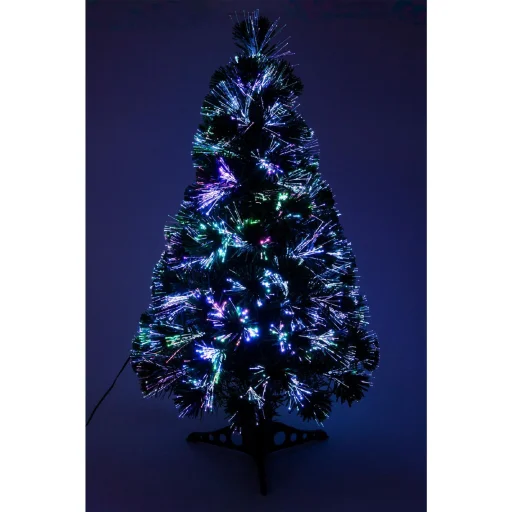 HOME KIX80LED LED-es műfenyő, 80 cm, optikai szálas, folyamatos színváltás, műanyag talp, hálózati tápellátás, beltéri kivitel - 3