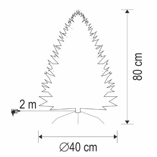 HOME KIX80LED LED-es műfenyő, 80 cm, optikai szálas, folyamatos színváltás, műanyag talp, hálózati tápellátás, beltéri kivitel - 4