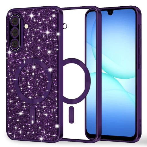 Samsung Galaxy A17 5G Techsuit - Luxury Glitter MagSafe - Deep Purple tok - 1