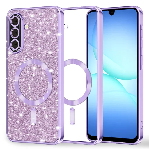 Samsung Galaxy A17 5G Techsuit Luxury Glitter MagSafe - Light Purple tok - 1