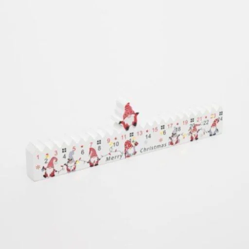 Home KLW25 LED-es adventi naptár, 7db LED világítás, fa alapanyag, elemes tápellátás, beltéri kivitel - 3