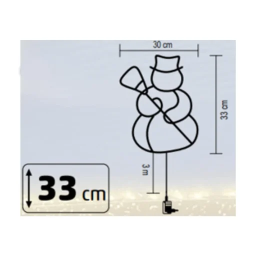 HOME KID507WW LED-es hóember ablakdísz, 35db melegfehér LED, időzítő, adapteres tápellátás, kül- és beléri kivitel - 3