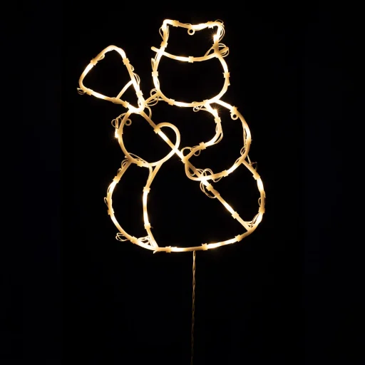 HOME KID507WW LED-es hóember ablakdísz, 35db melegfehér LED, időzítő, adapteres tápellátás, kül- és beléri kivitel - 1