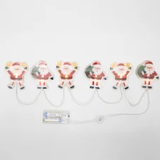 Home MLS6 LED-es mikulás fényfüzér, szilikon, 6db melegfehér LED, elemes tápellátás, beltéri kivitel