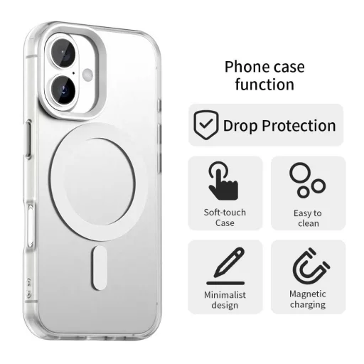 iPhone 17 MagSafe hibrid TPU + PC tok fehér Alphajack CandyMag - 2