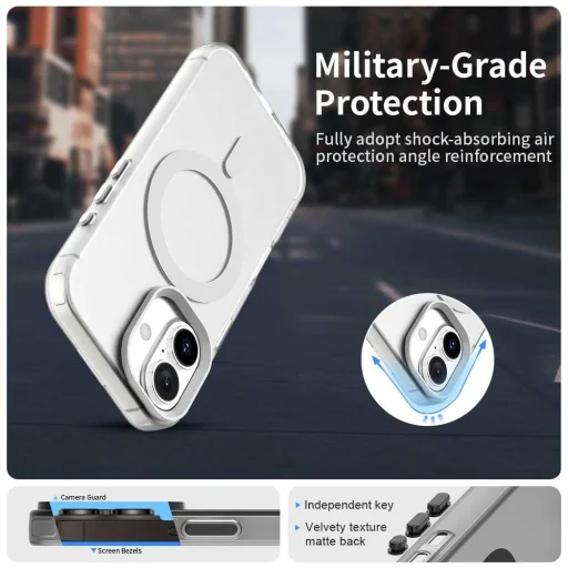 iPhone 17 MagSafe hibrid TPU + PC tok fehér Alphajack CandyMag - 6