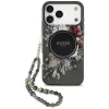 iPhone 17 Pro Max Guess IML Flowers Pearl Strap MagSafe fekete tok thumbnail