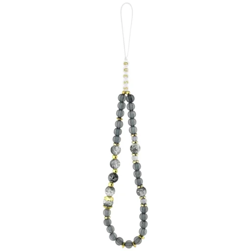 iPhone 17 Pro Max Guess IML Flowers Pearl Strap MagSafe fekete tok - 2