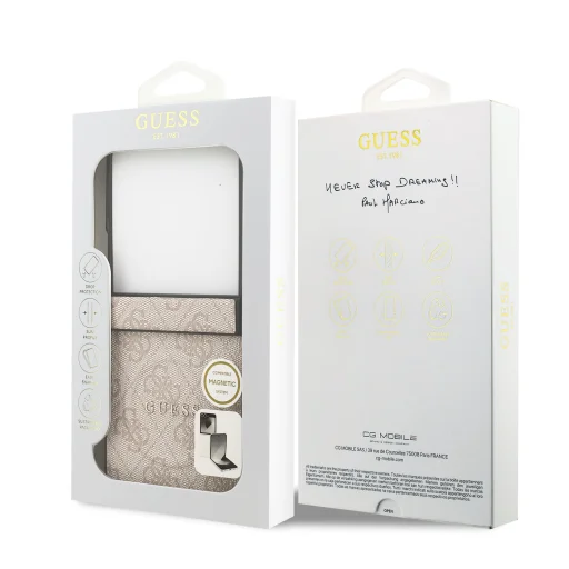 Guess PU bőr 4G Színes Gyűrű Mágneses tok Samsung Galaxy Z Flip 7 Pink, - 8