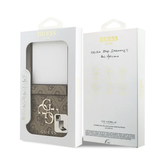 Guess PU 4G Metal Logo tok Samsung Galaxy Z Flip 7 barna - 8