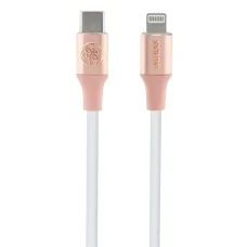 Guess Lightning USB-C kábel 1.5m Gyors Töltés rózsaszín dombornyomott logó
