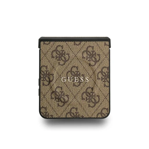 Guess PU bőrből készült 4G színes gyűrűs mágneses Samsung Galaxy Z Flip 7 tok Barna - 5