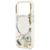 iPhone 17 Pro Max Guess IML Glitter Flowers Triangle MagSafe fehér tok thumbnail