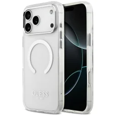 iPhone 17 Pro Max Guess Kovové orámovanie MagSafe puzdro strieborné