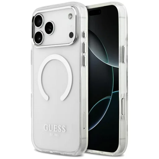 iPhone 17 Pro Max Guess Metal Outline MagSafe tok ezüst - 1