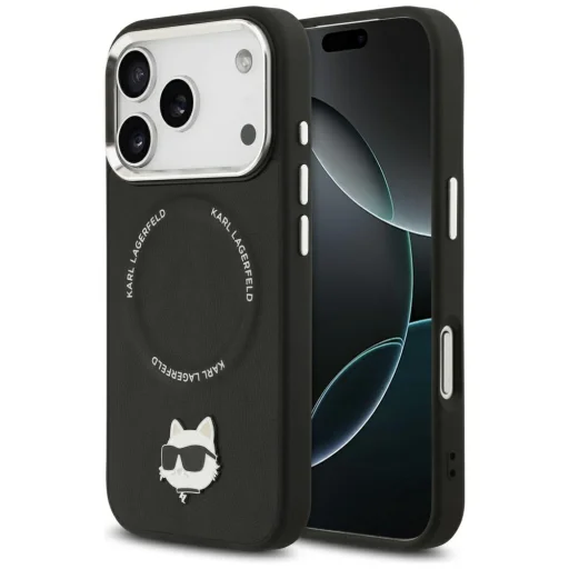 iPhone 17 Pro Karl Lagerfeld Choupette Pin MagSafe tok Fekete - 1