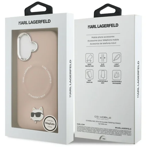 iPhone 17 Karl Lagerfeld Choupette Pin MagSafe tok rózsaszín - 8