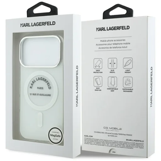 iPhone 17 Pro Karl Lagerfeld IML Karl RSG Logo MagSafe tok Átlátszó - 8