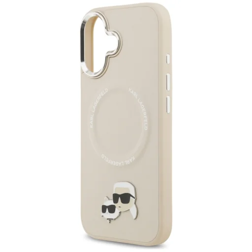 iPhone 17 Karl Lagerfeld Karl & Choupette Pins MagSafe tok Bézs tok - 6