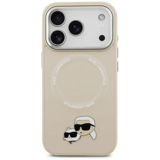 iPhone 17 Pro Max Karl Lagerfeld Karl & Choupette Pins MagSafe tok Bézs tok - 3