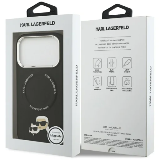 iPhone 17 Pro Karl Lagerfeld Karl & Choupette Pins MagSafe tok Fekete - 8