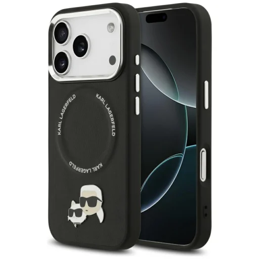 iPhone 17 Pro Karl Lagerfeld Karl & Choupette Pins MagSafe tok Fekete - 1