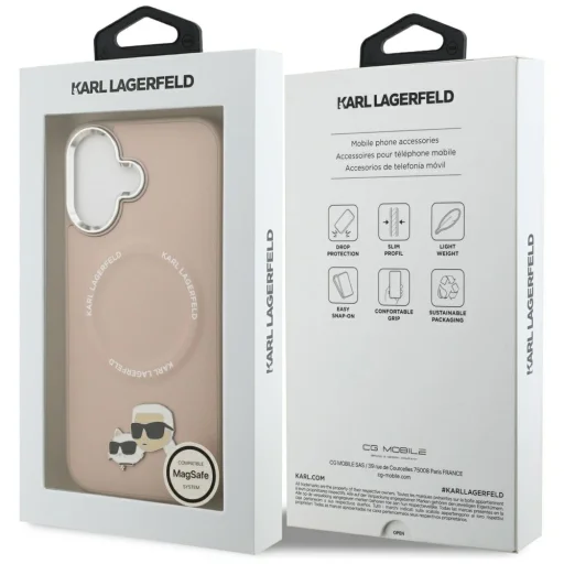 iPhone 17 Karl Lagerfeld Karl & Choupette Pins MagSafe rózsaszín tok - 8