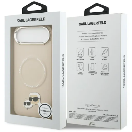 iPhone 17 Air Karl Lagerfeld Karl & Choupette Pins MagSafe tok Bézs - 8