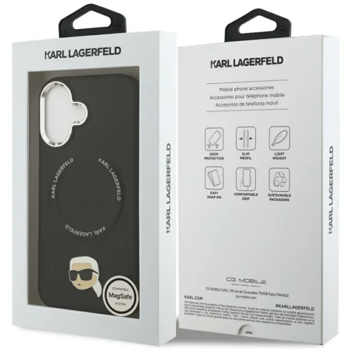 iPhone 17 Karl Lagerfeld Karl Pin MagSafe tok Fekete - 8